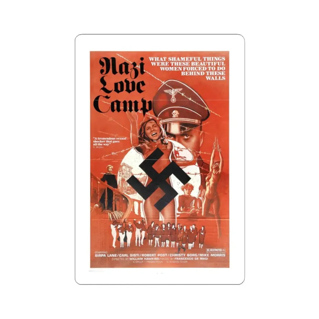 NAZI LOVE CAMP 27 1977 Movie Poster - STICKER Vinyl Kiss-Cut Decal 2 Inch White - The Sticker Space