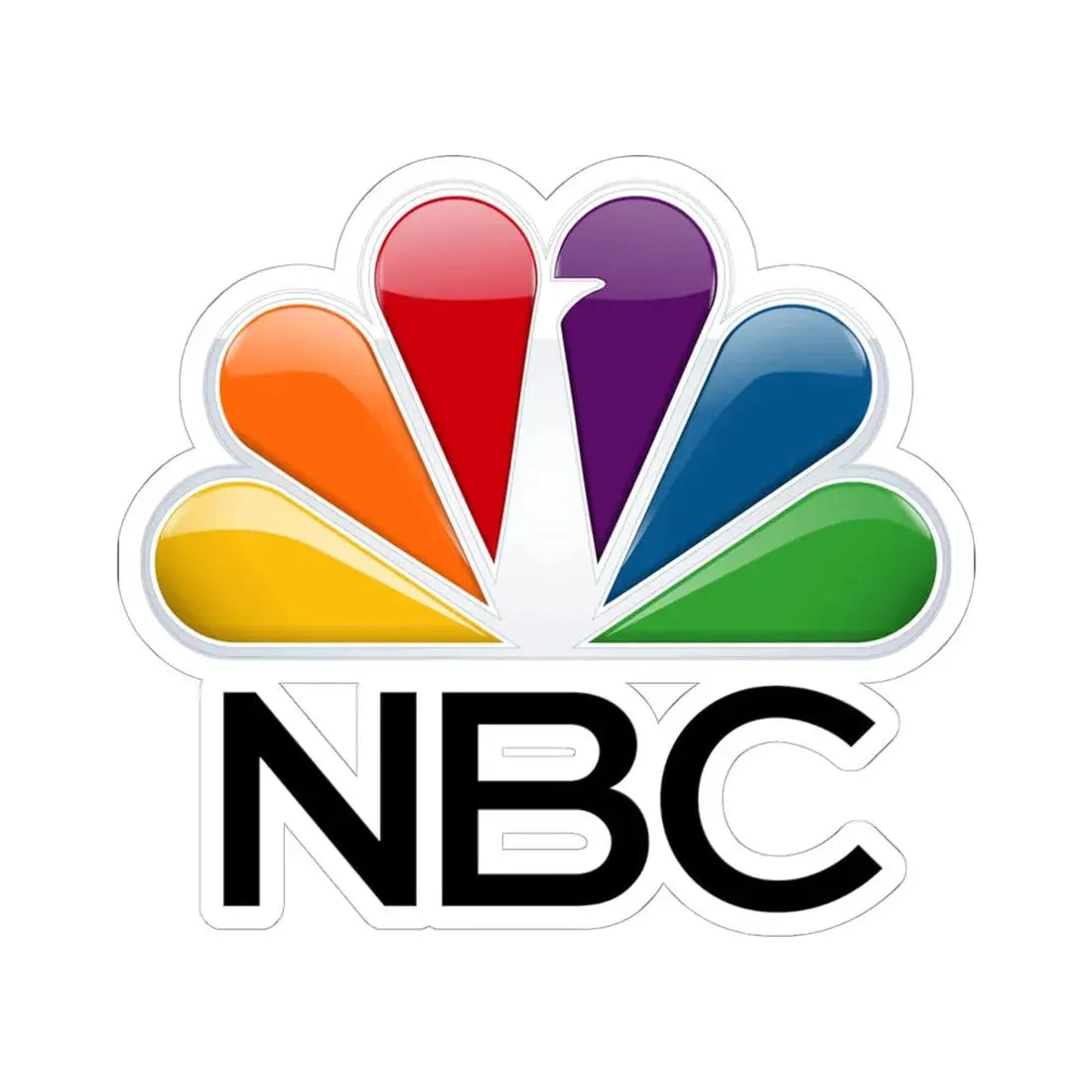 NBC (National Broadcasting Company) (Logo) STICKER Vinyl Kiss-Cut Decal 6 Inch White - The Sticker Space