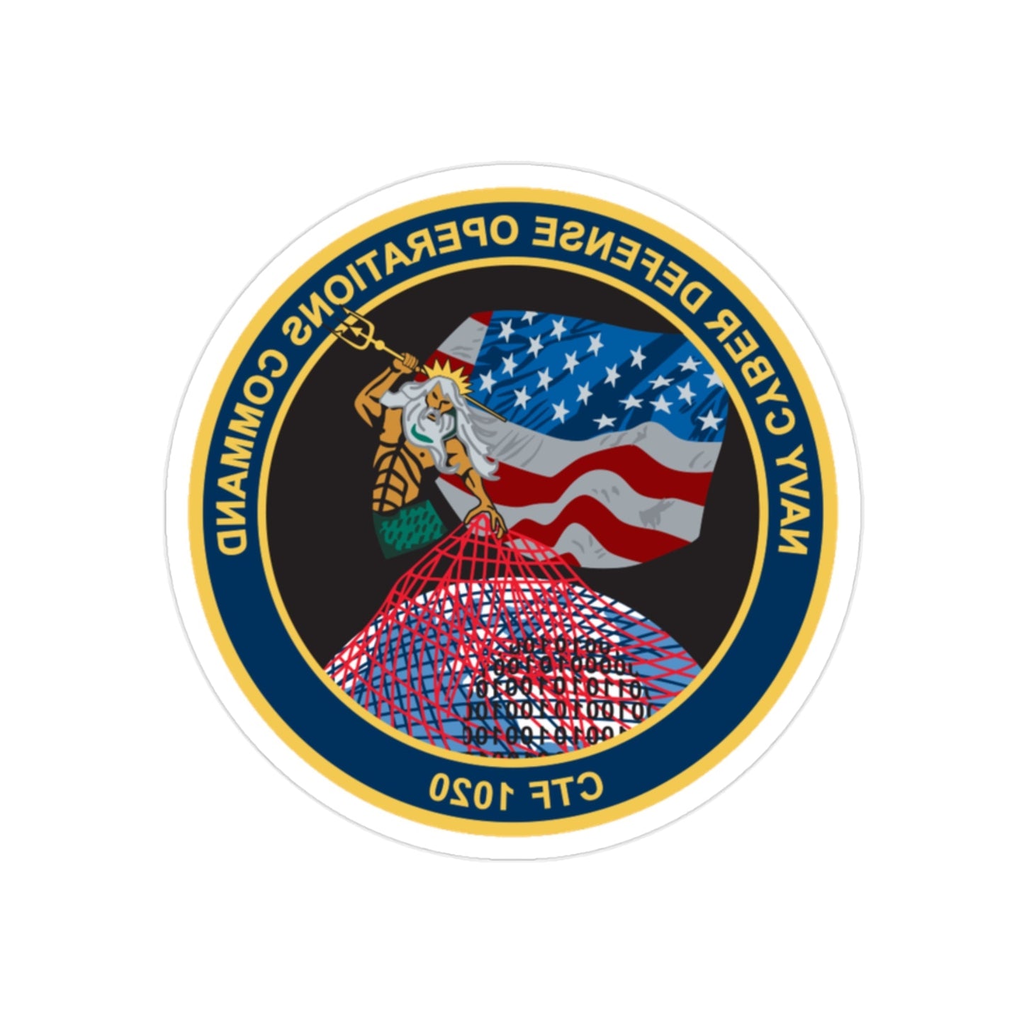 NCDOC CPOA CTF 1020 (U.S. Navy) REVERSE PRINT Transparent STICKER-2 Inch-The Sticker Space