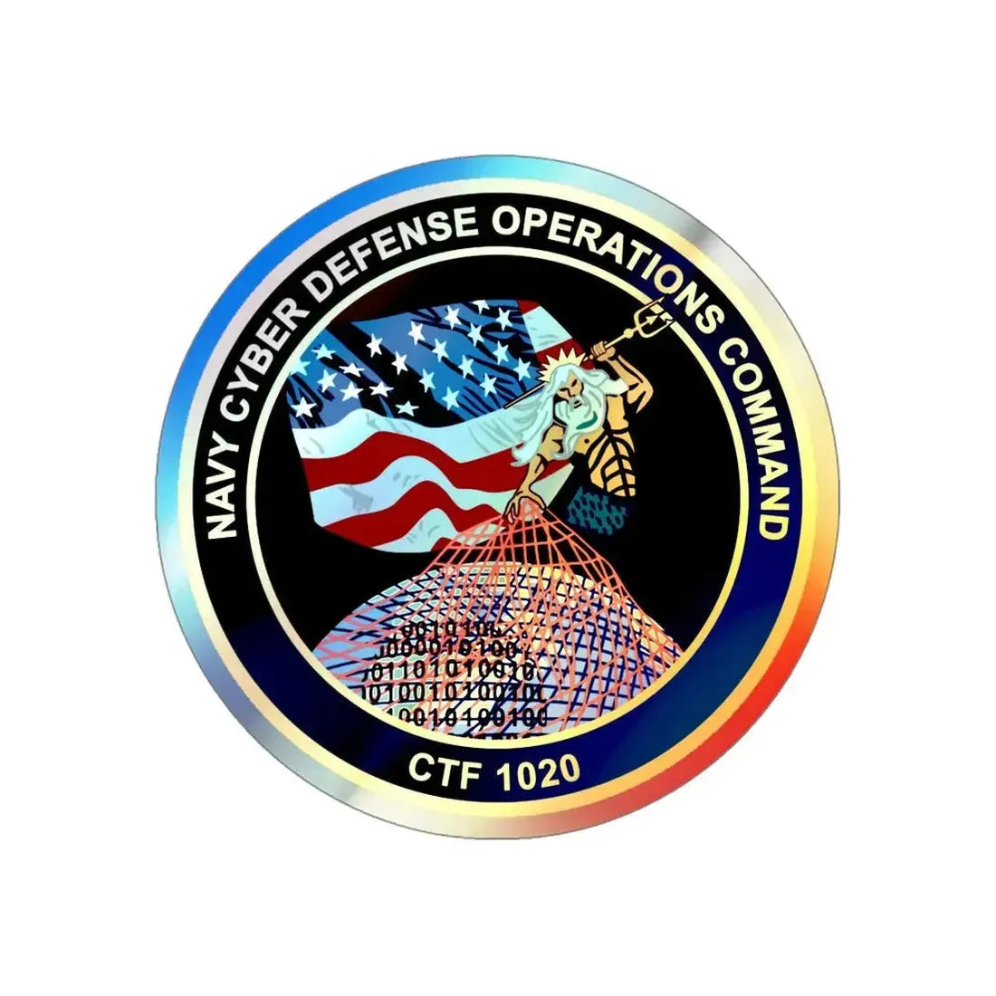 NCDOC CPOA CTF 1020 (U.S. Navy) Holographic STICKER Die-Cut Vinyl Decal 4 Inch Holographic - The Sticker Space