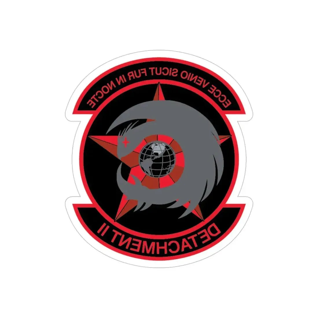 NCOIC Detachment 2 (U.S. Air Force) REVERSE PRINT Transparent Die-Cut STICKER 5 Inch Die-Cut Transparent - The Sticker Space