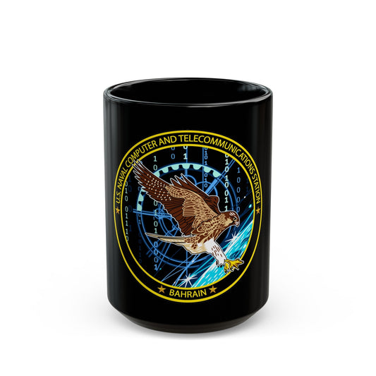 NCTS Bahrain (U.S. Navy) Black Coffee Mug-15oz-The Sticker Space