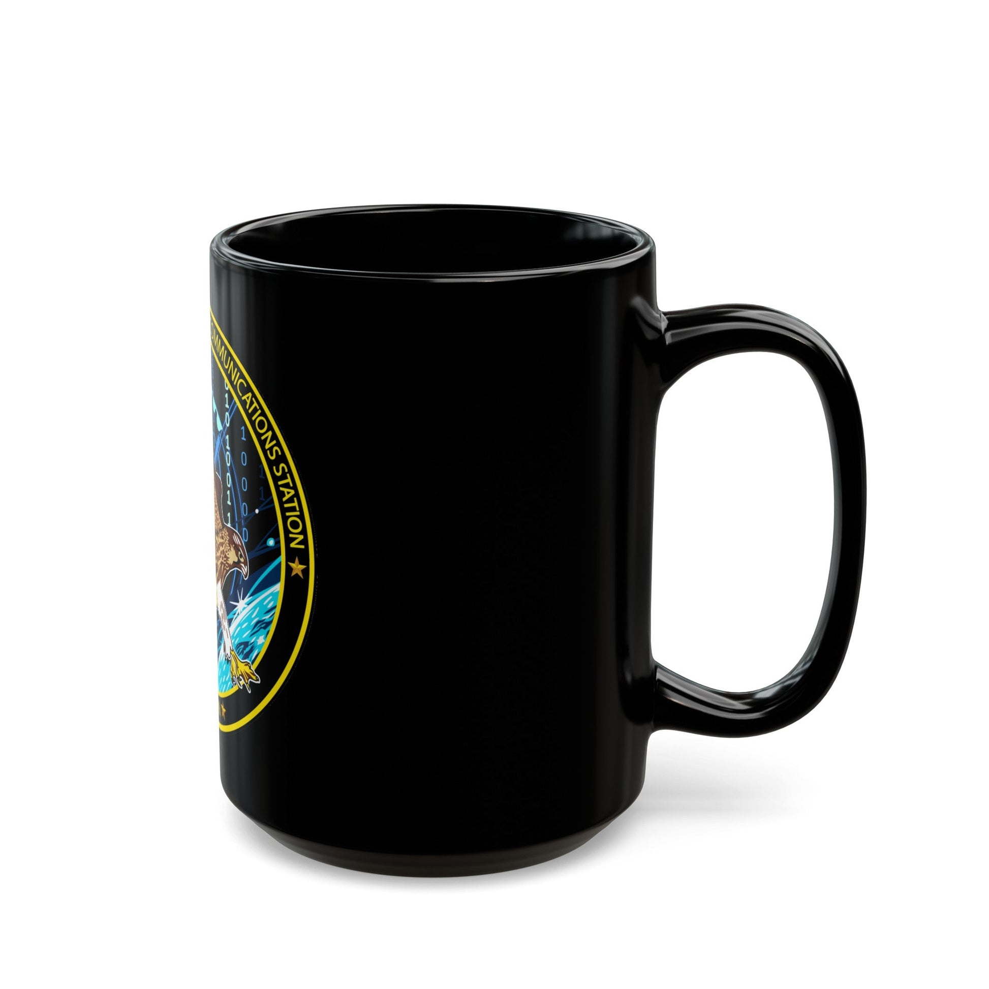 NCTS Bahrain (U.S. Navy) Black Coffee Mug-The Sticker Space