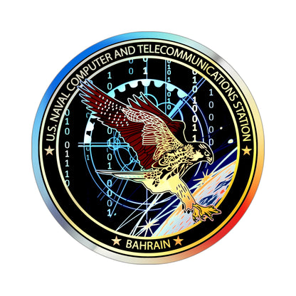 NCTS Bahrain (U.S. Navy) Holographic STICKER Die-Cut Vinyl Decal-3 Inch-The Sticker Space