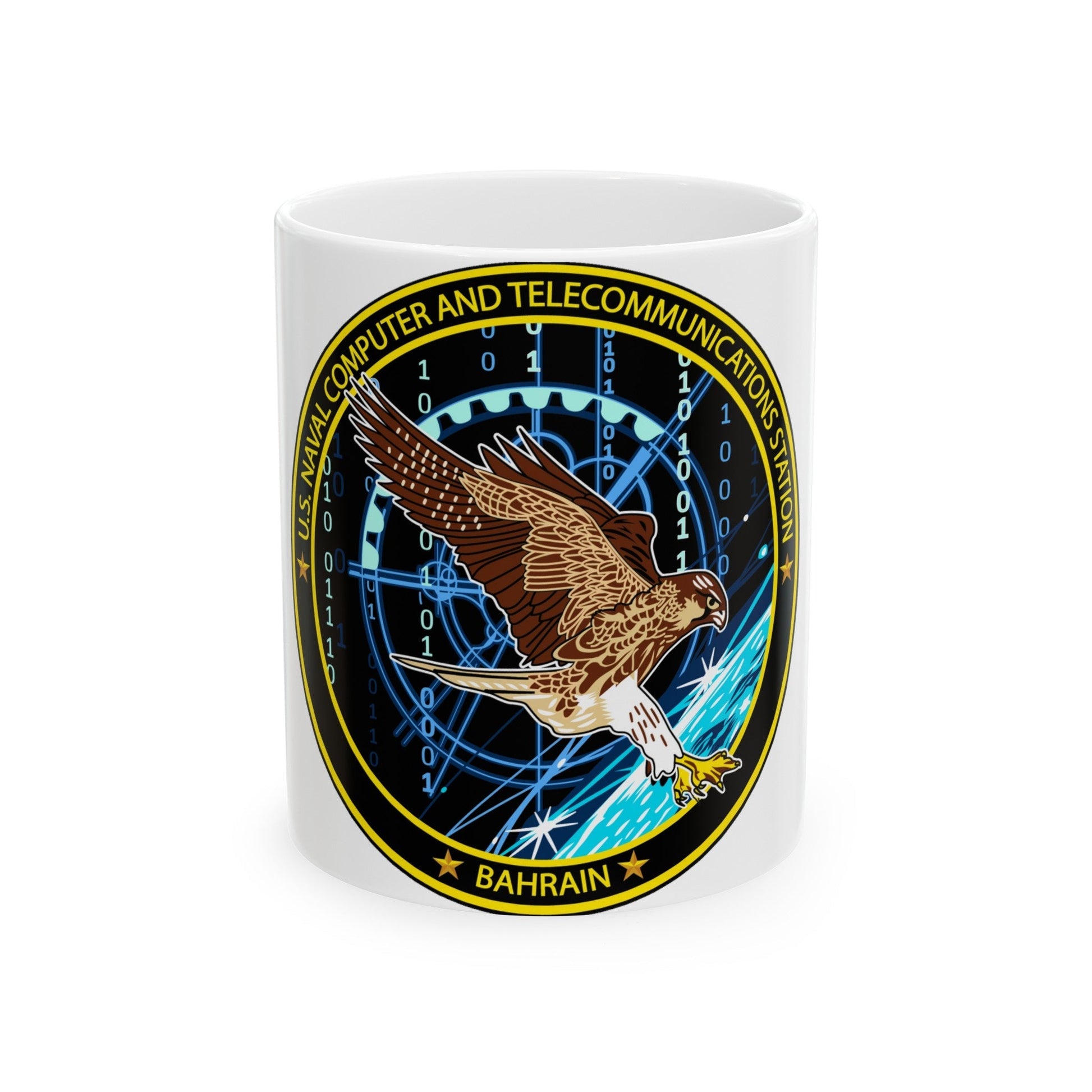 NCTS Bahrain (U.S. Navy) White Coffee Mug-11oz-The Sticker Space