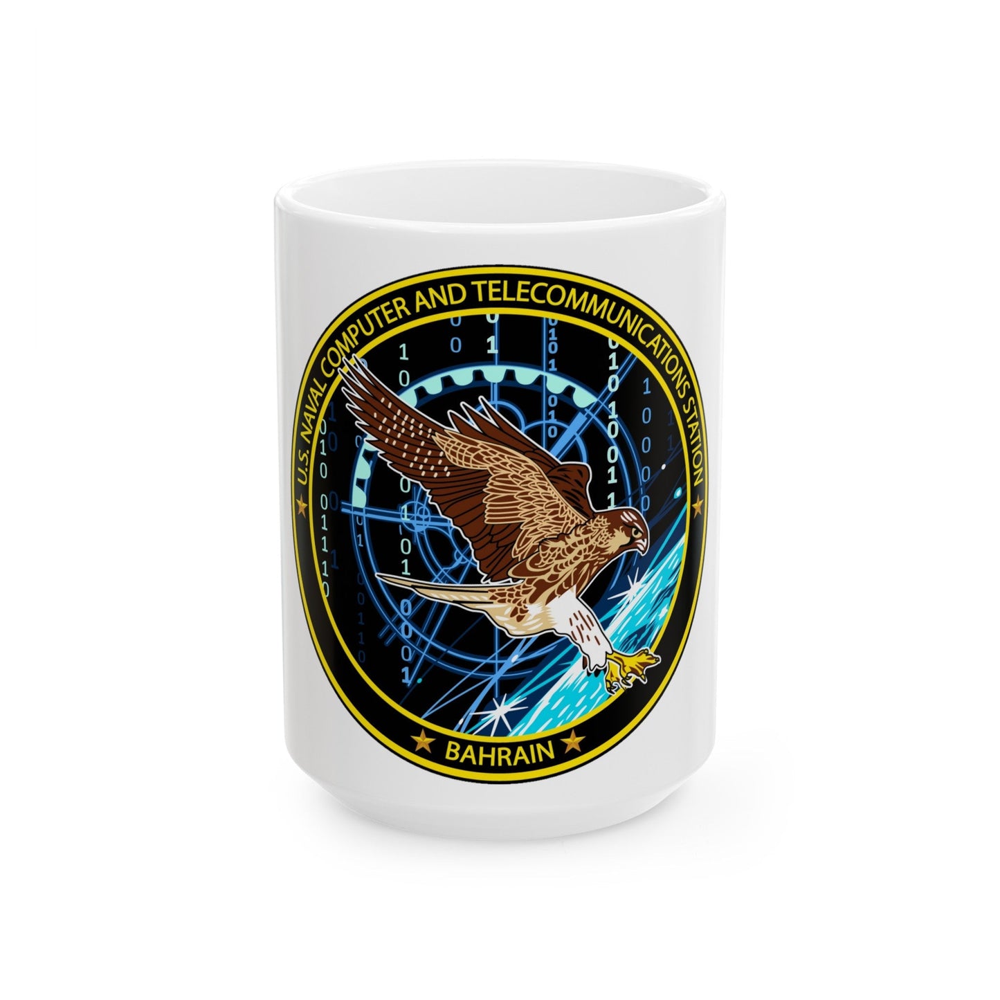 NCTS Bahrain (U.S. Navy) White Coffee Mug-15oz-The Sticker Space