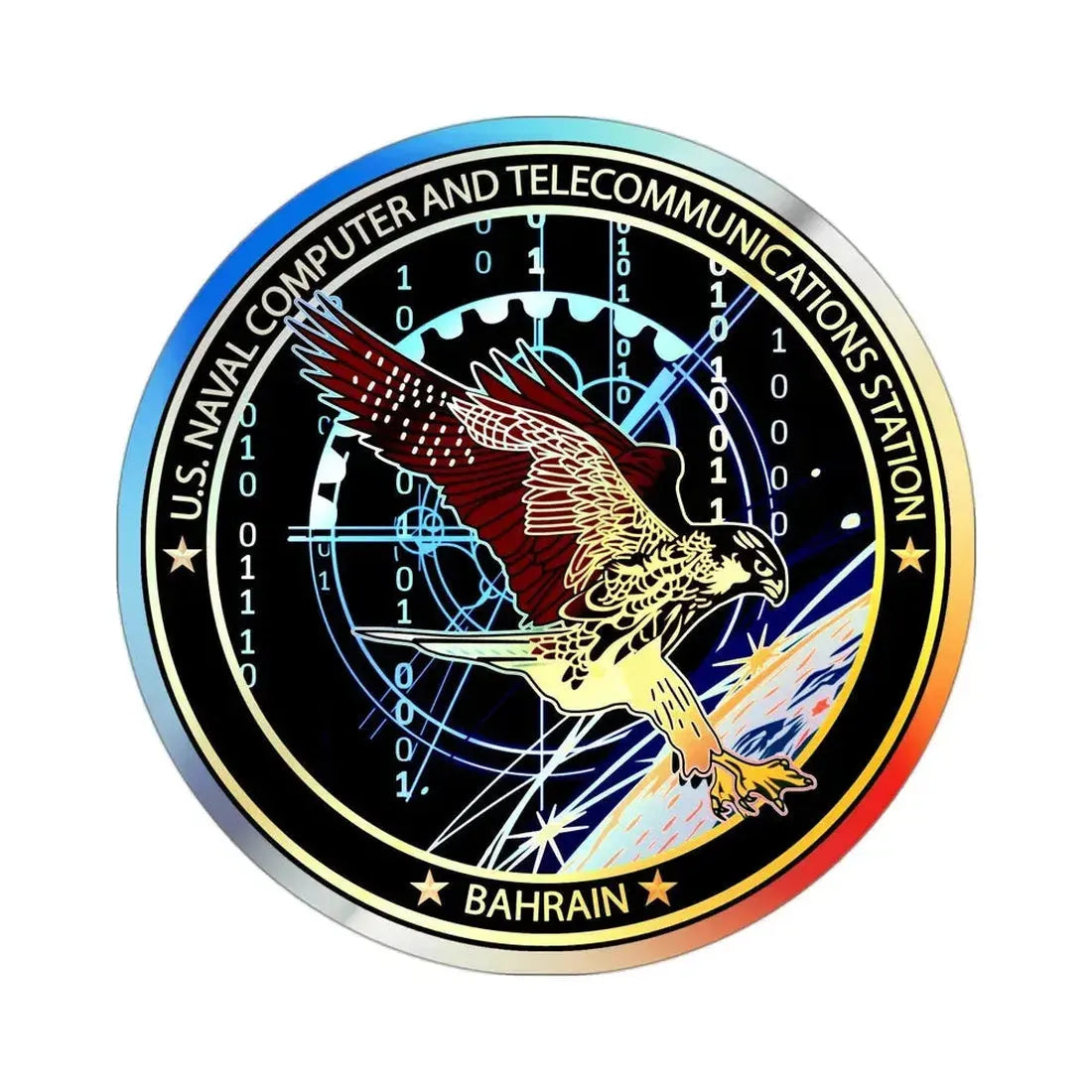 NCTS Bahrain (U.S. Navy) Holographic STICKER Die-Cut Vinyl Decal 3 Inch Holographic - The Sticker Space