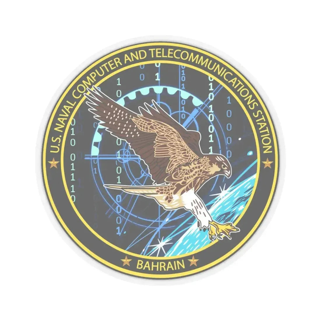 NCTS Bahrain (U.S. Navy) STICKER Vinyl Kiss-Cut Decal 3 Inch Transparent - The Sticker Space