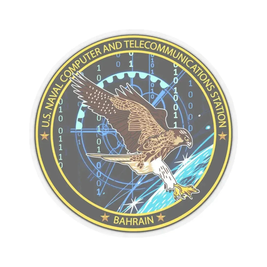 NCTS Bahrain (U.S. Navy) STICKER Vinyl Kiss-Cut Decal 4 Inch Transparent - The Sticker Space