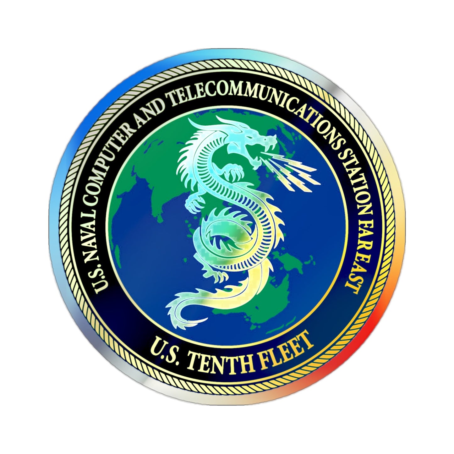 NCTS Far East (U.S. Navy) Holographic STICKER Die-Cut Vinyl Decal-2 Inch-The Sticker Space