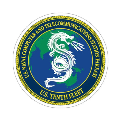 NCTS Far East (U.S. Navy) STICKER Vinyl Kiss-Cut Decal 3 Inch White - The Sticker Space