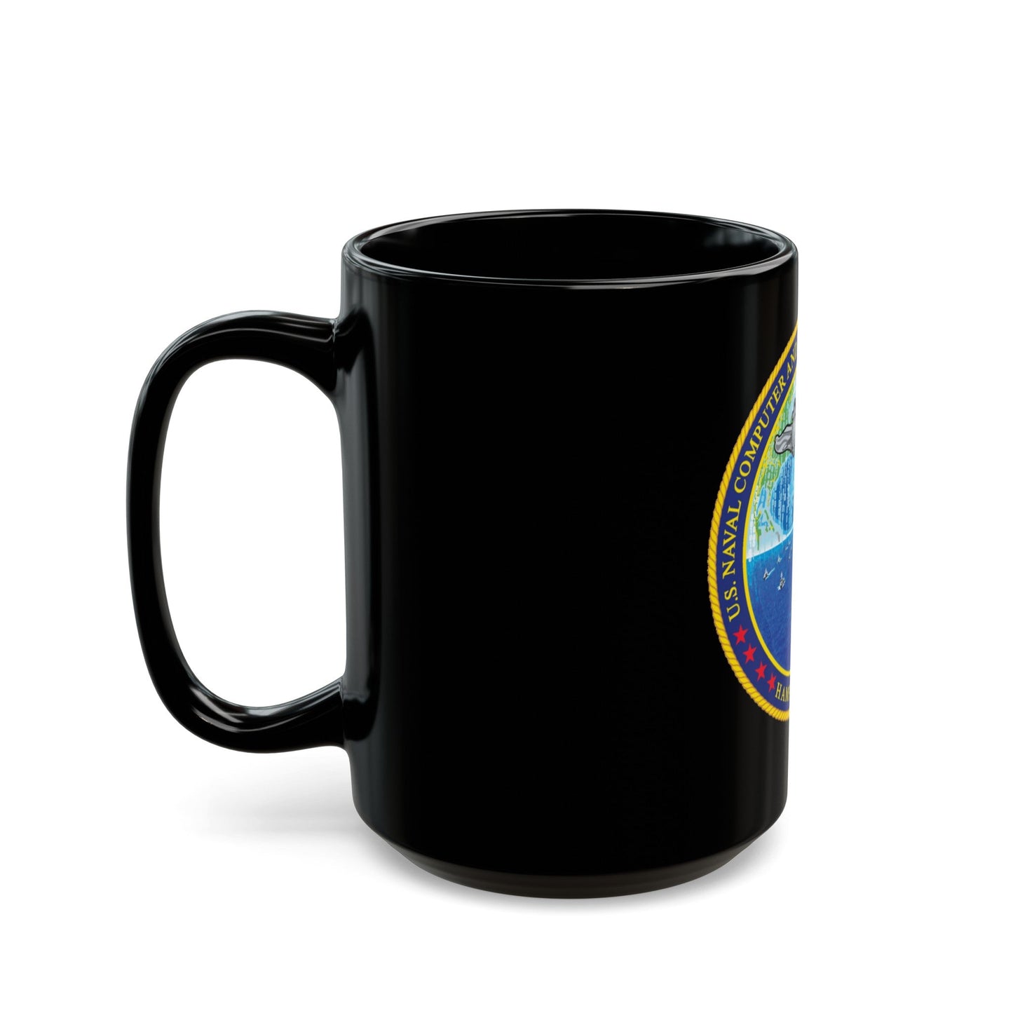 NCTS Hampton Roads (U.S. Navy) Black Coffee Mug-The Sticker Space