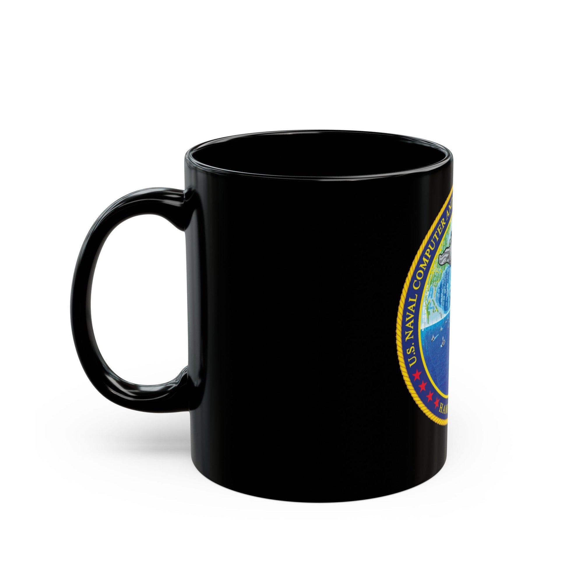 NCTS Hampton Roads (U.S. Navy) Black Coffee Mug-The Sticker Space