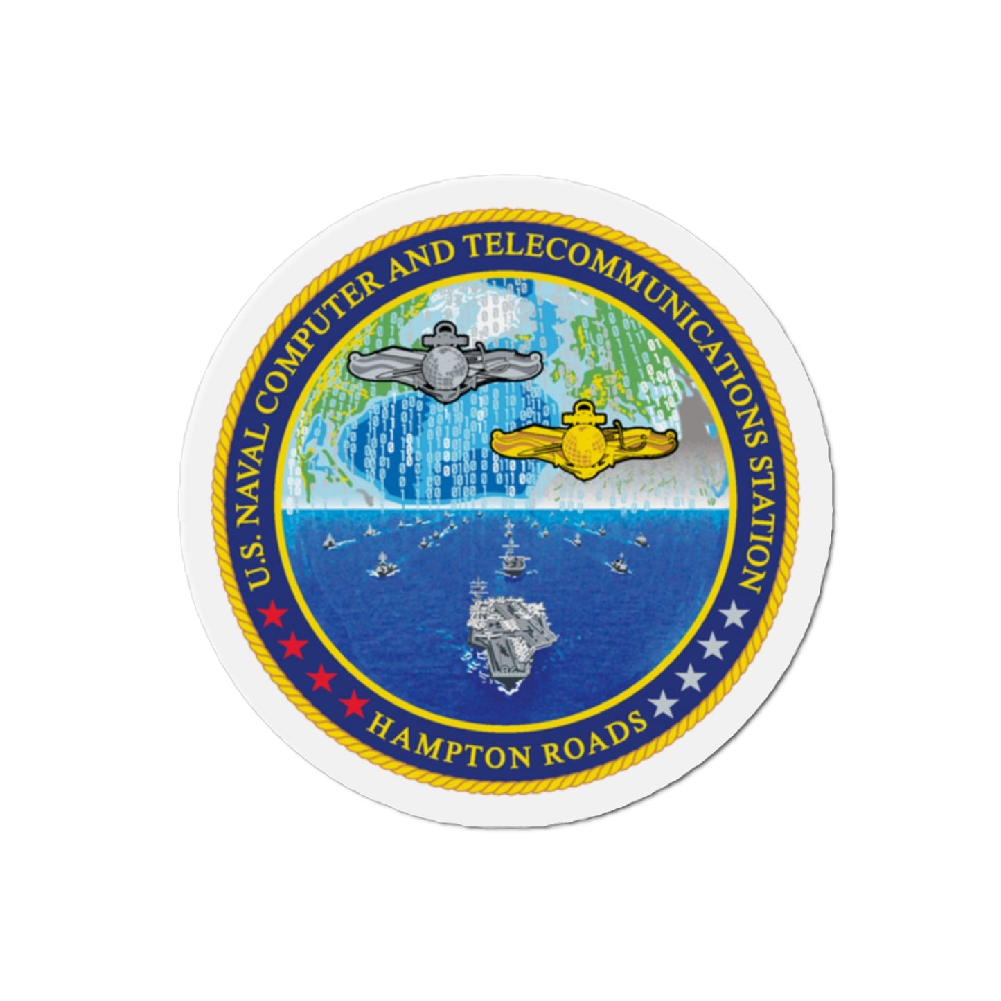 NCTS Hampton Roads (U.S. Navy) Die-Cut Magnet-2" x 2"-The Sticker Space