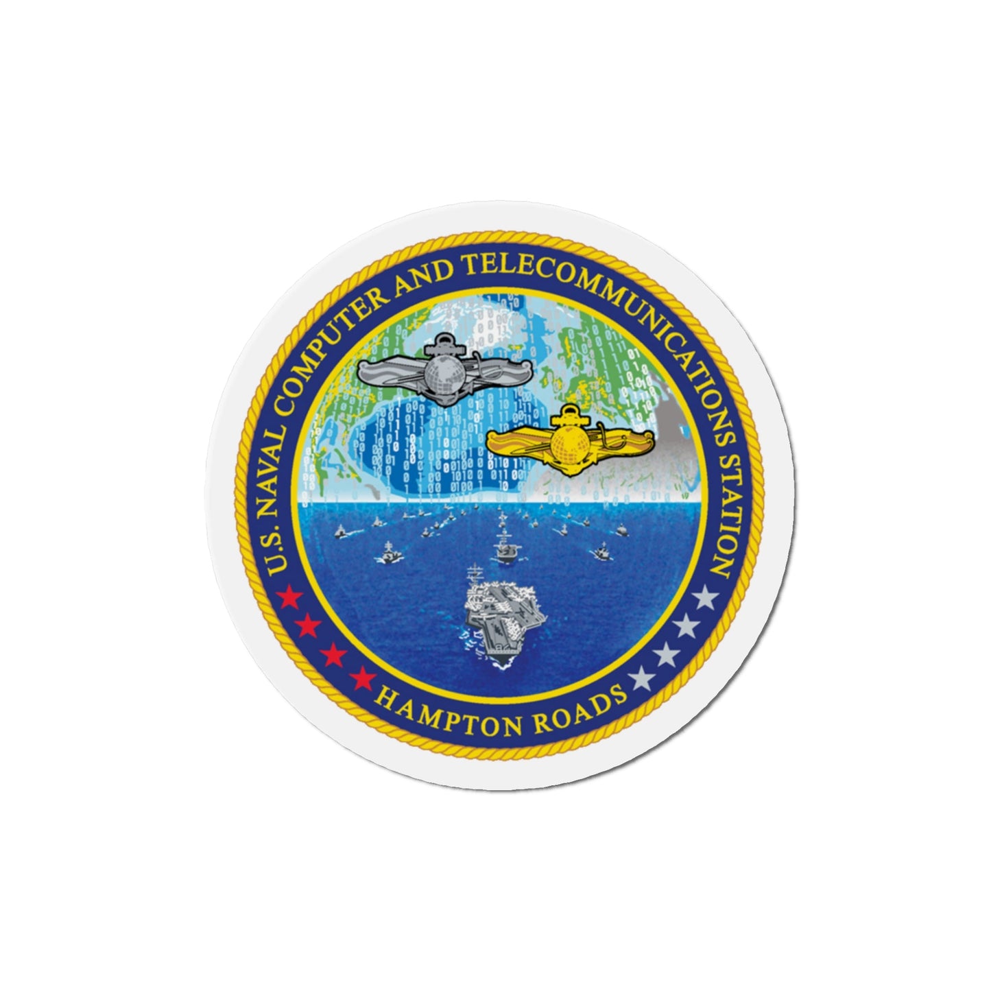 NCTS Hampton Roads (U.S. Navy) Die-Cut Magnet-5" x 5"-The Sticker Space