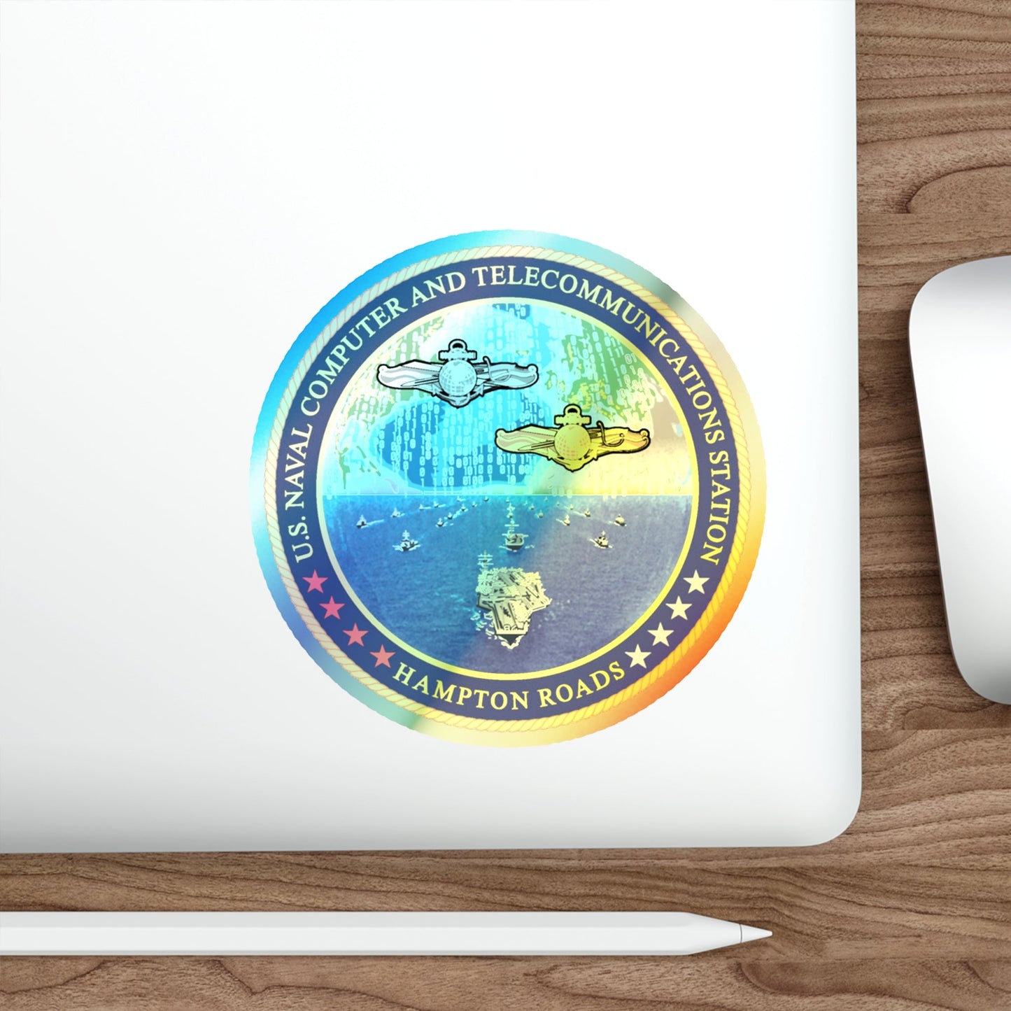 NCTS Hampton Roads (U.S. Navy) Holographic STICKER Die-Cut Vinyl Decal-The Sticker Space