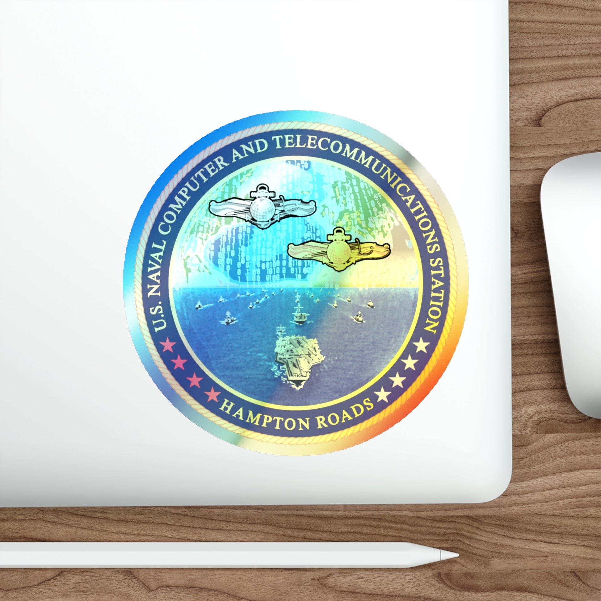 NCTS Hampton Roads (U.S. Navy) Holographic STICKER Die-Cut Vinyl Decal-The Sticker Space