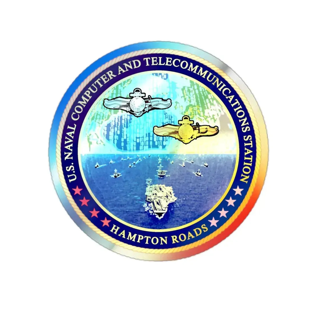 NCTS Hampton Roads (U.S. Navy) Holographic STICKER Die-Cut Vinyl Decal - The Sticker Space
