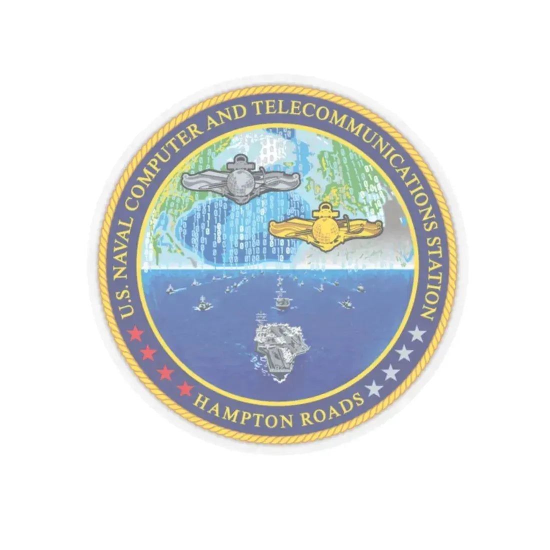 NCTS Hampton Roads (U.S. Navy) STICKER Vinyl Kiss-Cut Decal 4 Inch Transparent - The Sticker Space