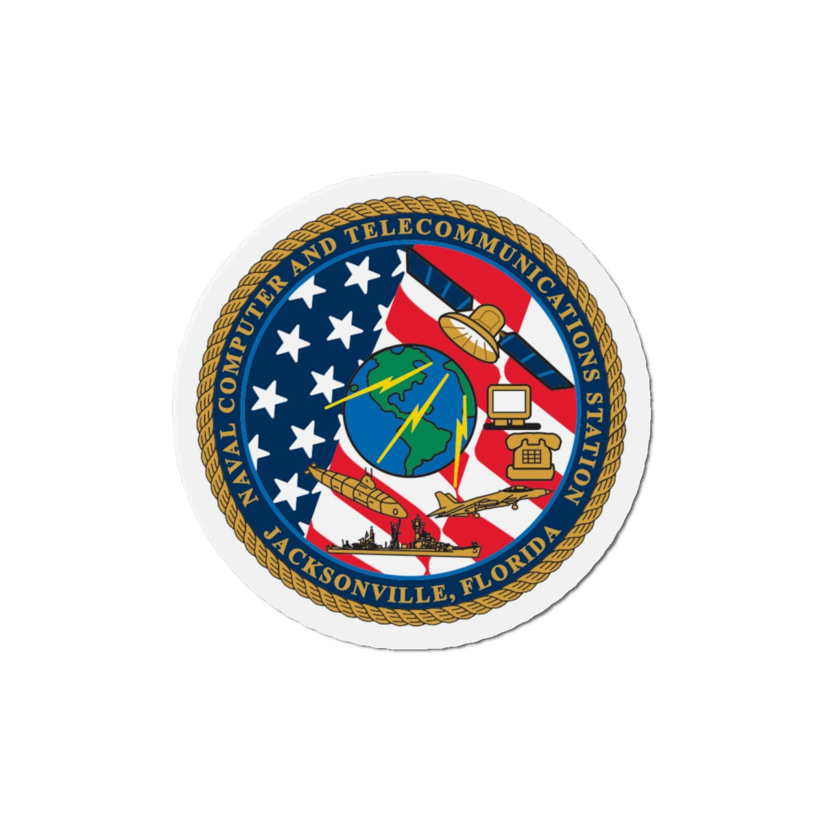 NCTS Jacksonville (U.S. Navy) Die-Cut Magnet-4" x 4"-The Sticker Space