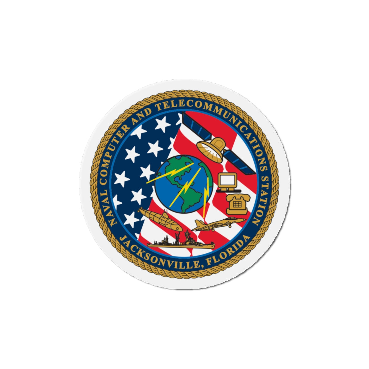 NCTS Jacksonville (U.S. Navy) Die-Cut Magnet-5" x 5"-The Sticker Space