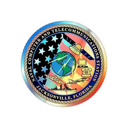 NCTS Jacksonville (U.S. Navy) Holographic STICKER Die-Cut Vinyl Decal 6 Inch Holographic - The Sticker Space