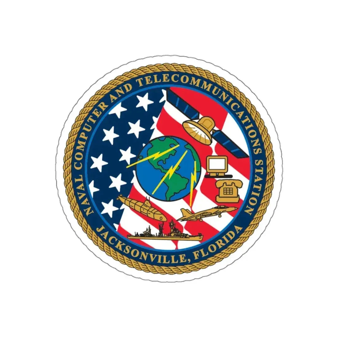 NCTS Jacksonville (U.S. Navy) STICKER Vinyl Kiss-Cut Decal 4 Inch White - The Sticker Space