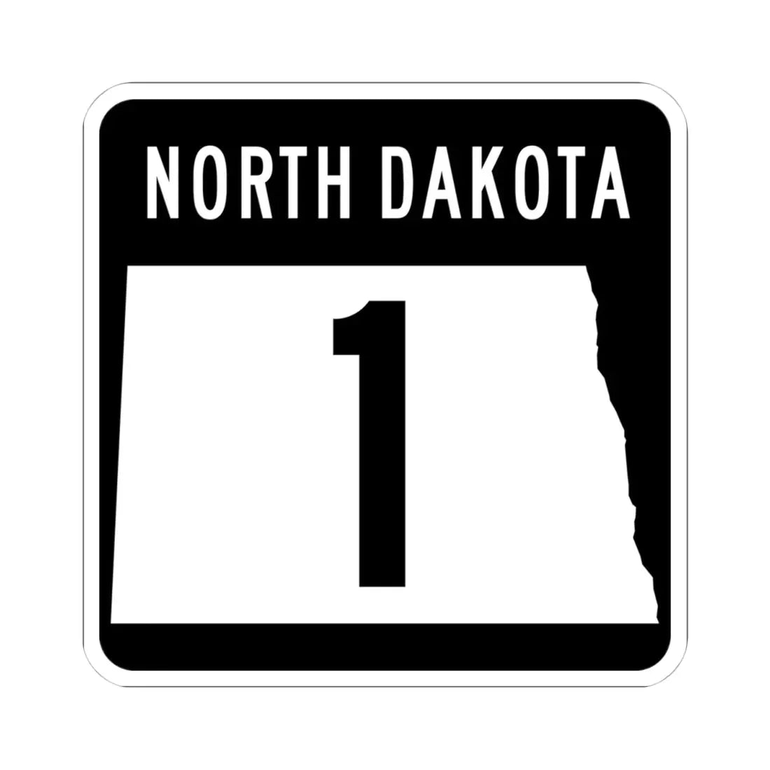 ND-1 2015 (North Dakota) (Road Sign) STICKER Vinyl Kiss-Cut Decal 4 Inch White - The Sticker Space