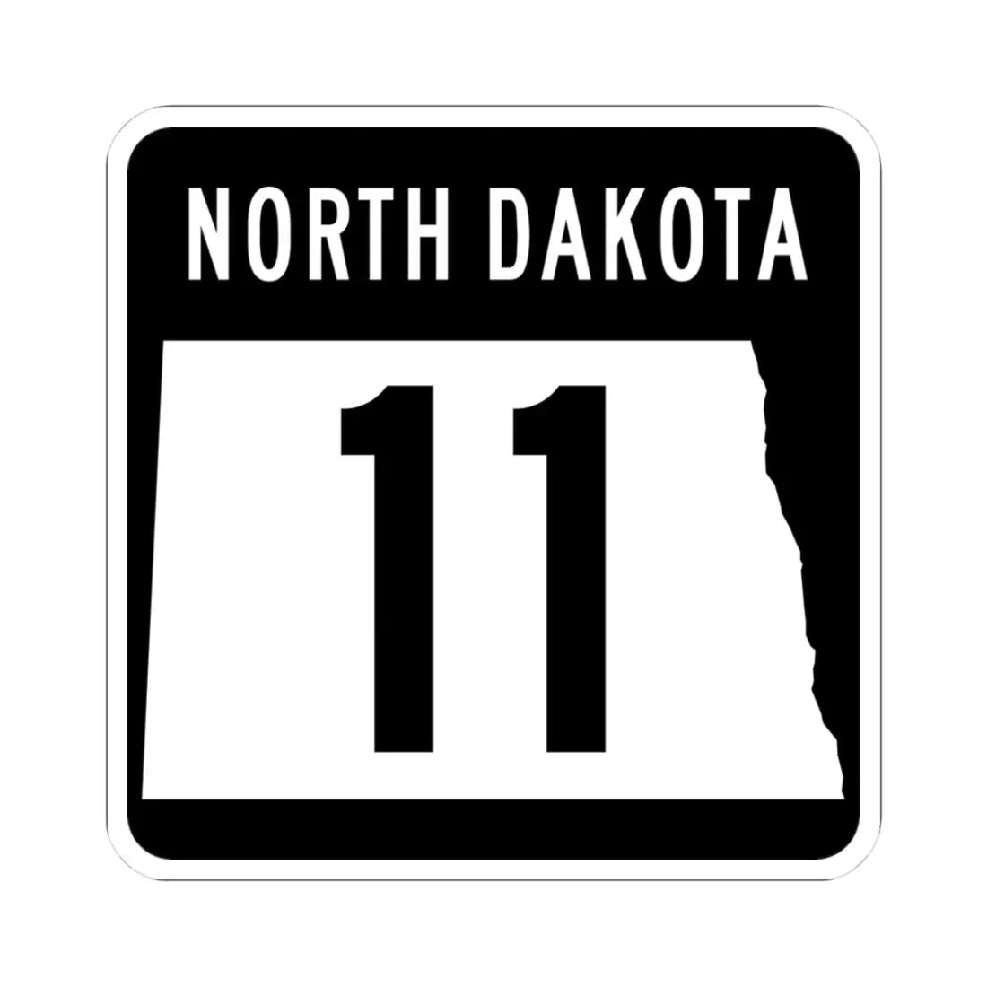 ND-11 2015 (North Dakota) (Road Sign) STICKER Vinyl Kiss-Cut Decal 3 Inch White - The Sticker Space