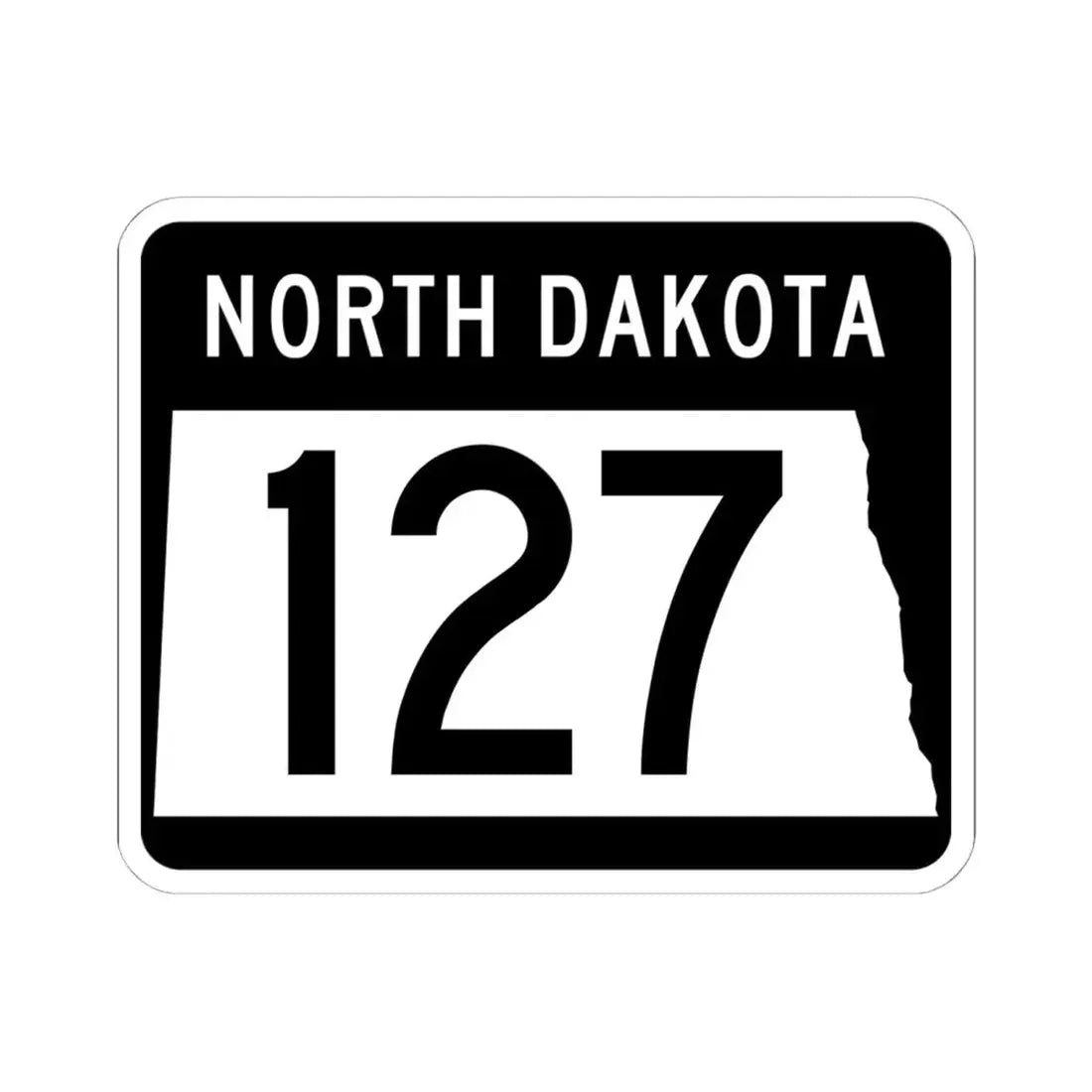 ND-127 2015 (North Dakota) (Road Sign) STICKER Vinyl Kiss-Cut Decal 6 Inch White - The Sticker Space