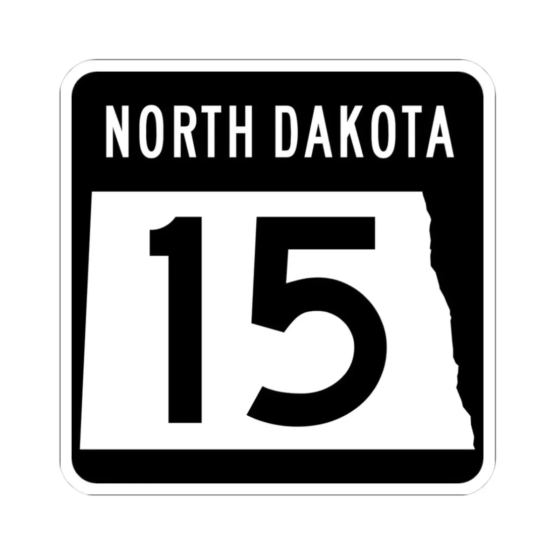 ND-15 2015 (North Dakota) (Road Sign) STICKER Vinyl Kiss-Cut Decal 3 Inch White - The Sticker Space