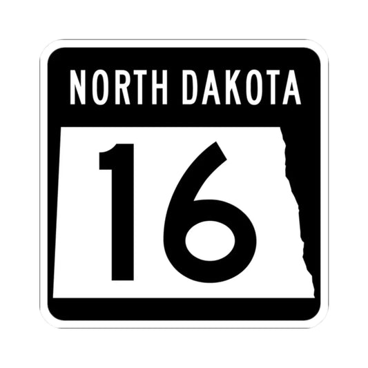 ND-16 2015 (North Dakota) (Road Sign) STICKER Vinyl Kiss-Cut Decal 2 Inch White - The Sticker Space