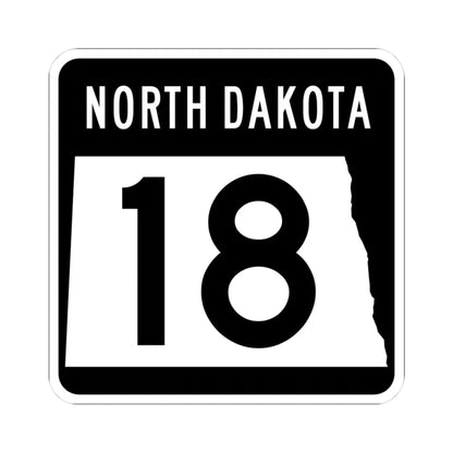 ND-18 2015 (North Dakota) (Road Sign) STICKER Vinyl Kiss-Cut Decal 3 Inch White - The Sticker Space