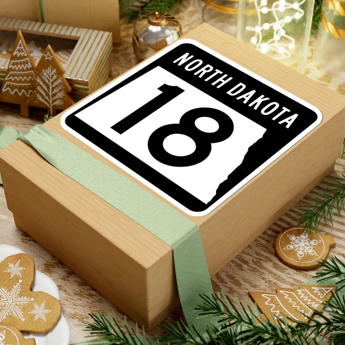 ND-18 2015 (North Dakota) (Road Sign) STICKER Vinyl Kiss-Cut Decal - The Sticker Space