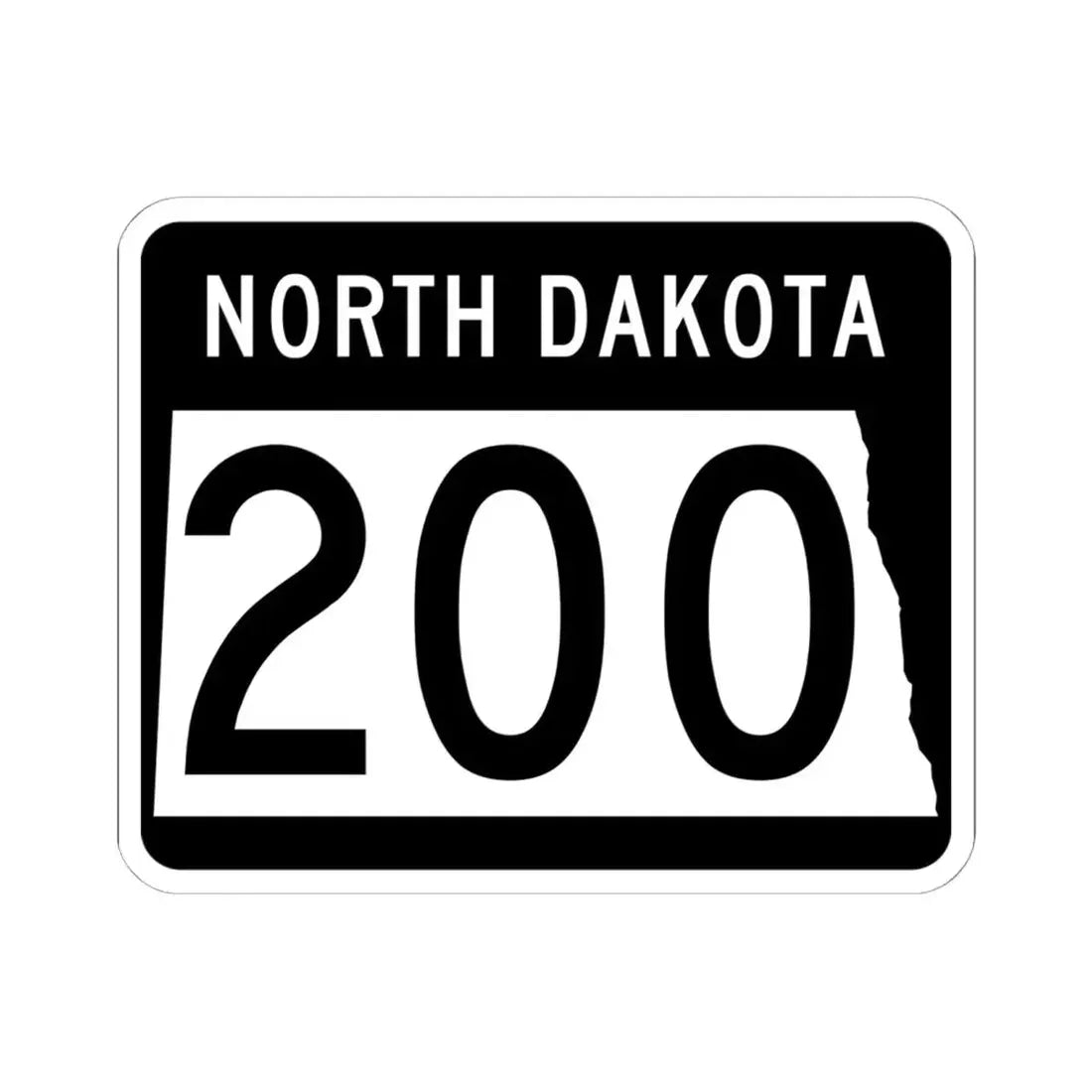 ND-200 2015 (North Dakota) (Road Sign) STICKER Vinyl Kiss-Cut Decal 6 Inch White - The Sticker Space