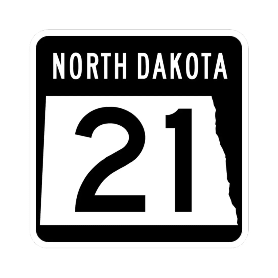 ND-21 2015 (North Dakota) (Road Sign) STICKER Vinyl Kiss-Cut Decal 2 Inch White - The Sticker Space