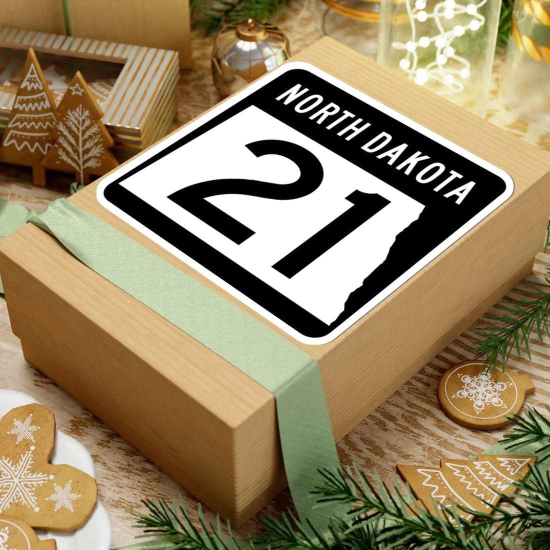 ND-21 2015 (North Dakota) (Road Sign) STICKER Vinyl Kiss-Cut Decal - The Sticker Space