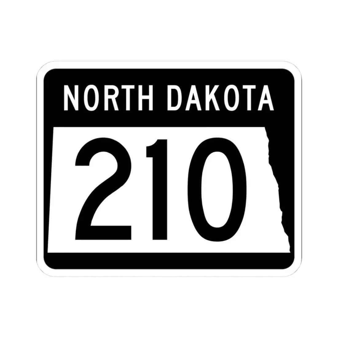 ND-210 2015 (North Dakota) (Road Sign) STICKER Vinyl Kiss-Cut Decal 3 Inch White - The Sticker Space