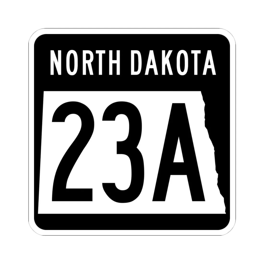 ND-23A 2015 (North Dakota) (Road Sign) STICKER Vinyl Kiss-Cut Decal 4 Inch White - The Sticker Space