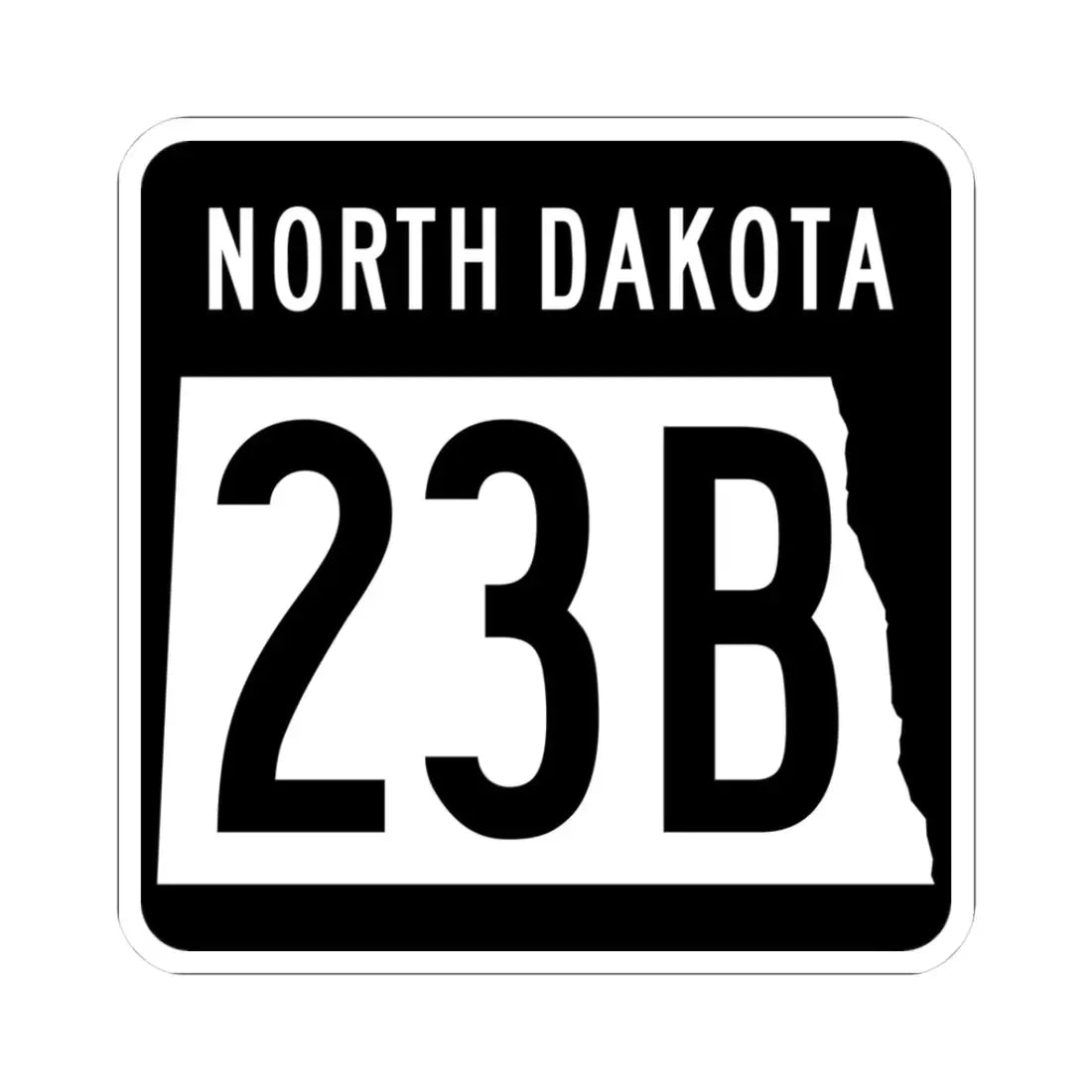 ND-23B 2015 (North Dakota) (Road Sign) STICKER Vinyl Kiss-Cut Decal 3 Inch White - The Sticker Space