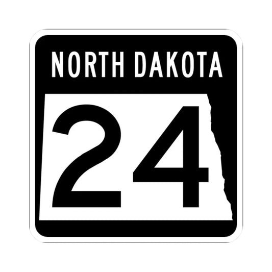 ND-24 2015 (North Dakota) (Road Sign) STICKER Vinyl Kiss-Cut Decal 2 Inch White - The Sticker Space