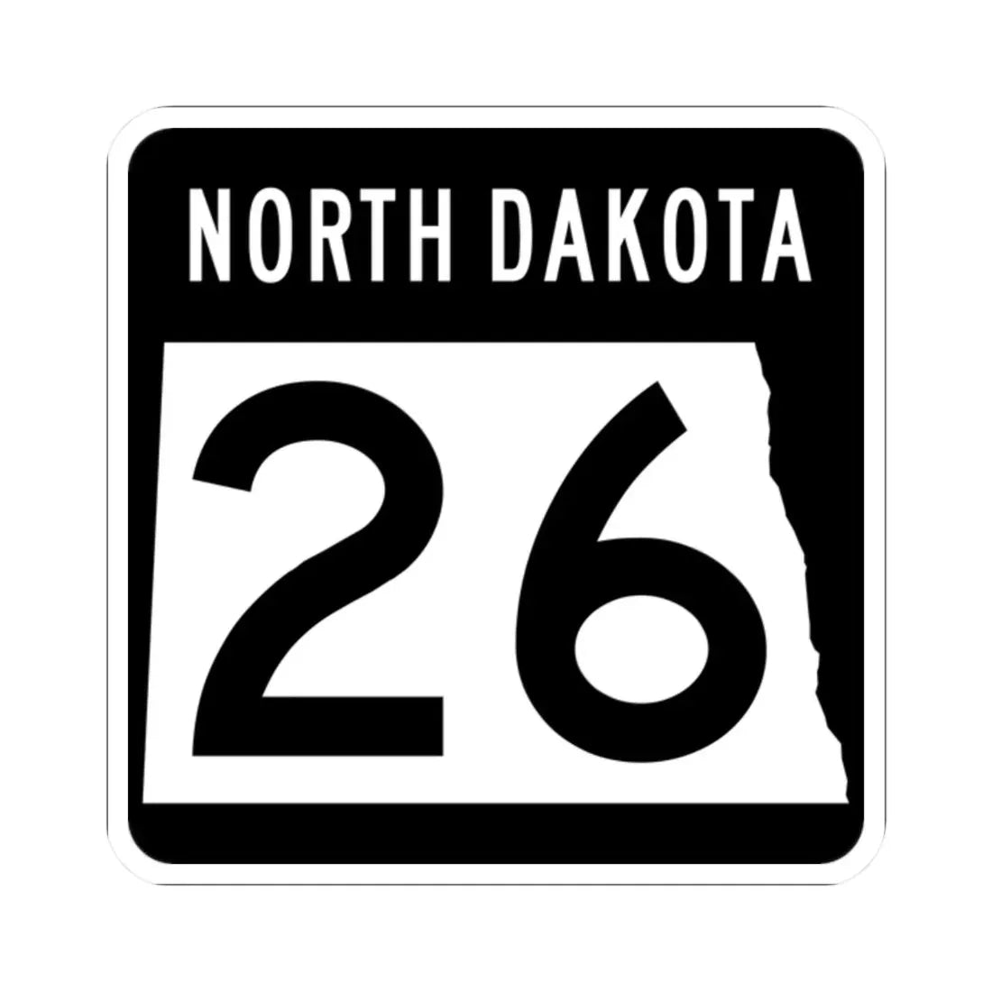 ND-26 2015 (North Dakota) (Road Sign) STICKER Vinyl Kiss-Cut Decal 2 Inch White - The Sticker Space