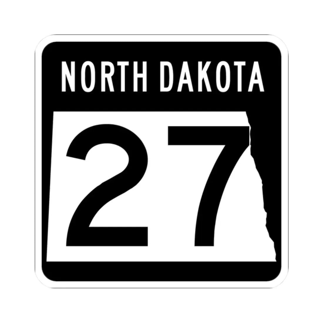ND-27 2015 (North Dakota) (Road Sign) STICKER Vinyl Kiss-Cut Decal 2 Inch White - The Sticker Space