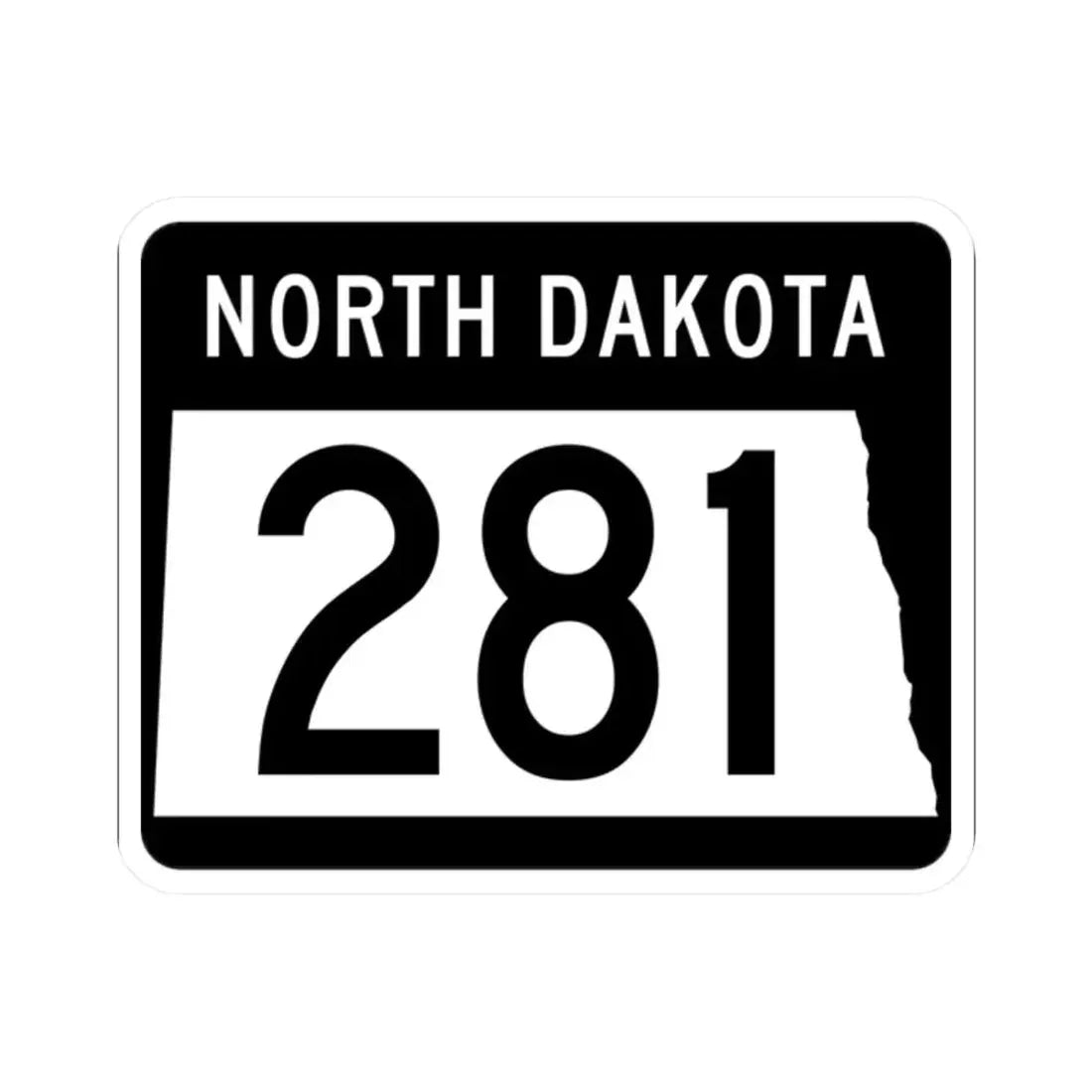 ND-281 2015 (North Dakota) (Road Sign) STICKER Vinyl Kiss-Cut Decal 2 Inch White - The Sticker Space