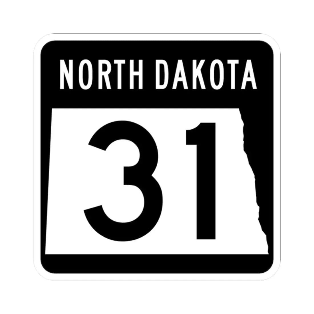 ND-31 2015 (North Dakota) (Road Sign) STICKER Vinyl Kiss-Cut Decal 2 Inch White - The Sticker Space