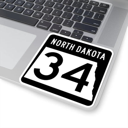 ND-34 2015 (North Dakota) (Road Sign) STICKER Vinyl Kiss-Cut Decal - The Sticker Space