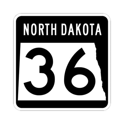 ND-36 2015 (North Dakota) (Road Sign) STICKER Vinyl Kiss-Cut Decal 6 Inch White - The Sticker Space
