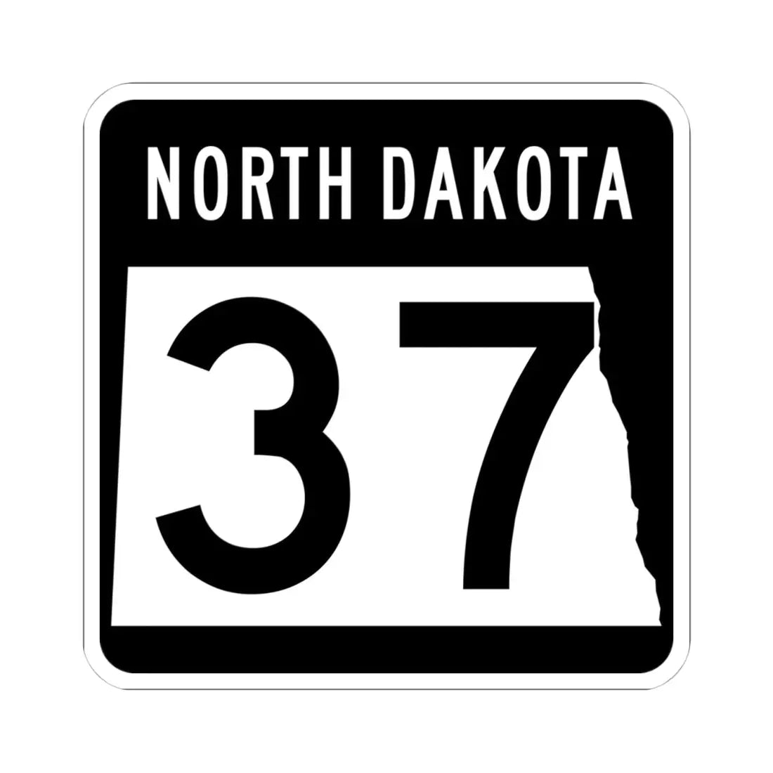ND-37 2015 (North Dakota) (Road Sign) STICKER Vinyl Kiss-Cut Decal 4 Inch White - The Sticker Space