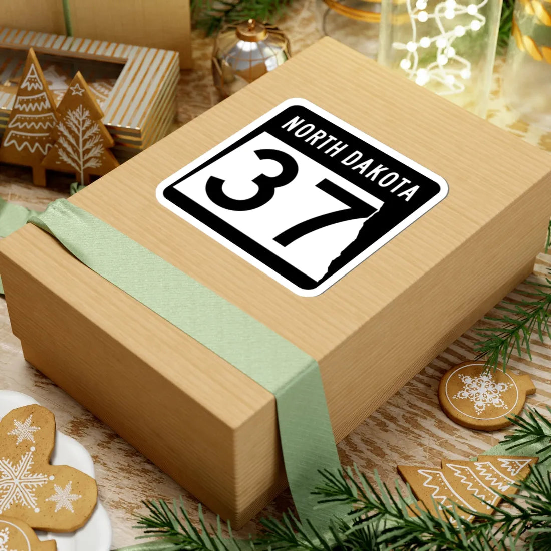 ND-37 2015 (North Dakota) (Road Sign) STICKER Vinyl Kiss-Cut Decal - The Sticker Space