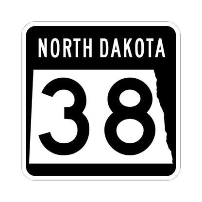ND-38 2015 (North Dakota) (Road Sign) STICKER Vinyl Kiss-Cut Decal 6 Inch White - The Sticker Space